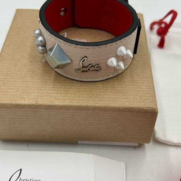 Christian Louboutin Paloma spike embellished leather bracelet. NWT. - Picture 1 of 11